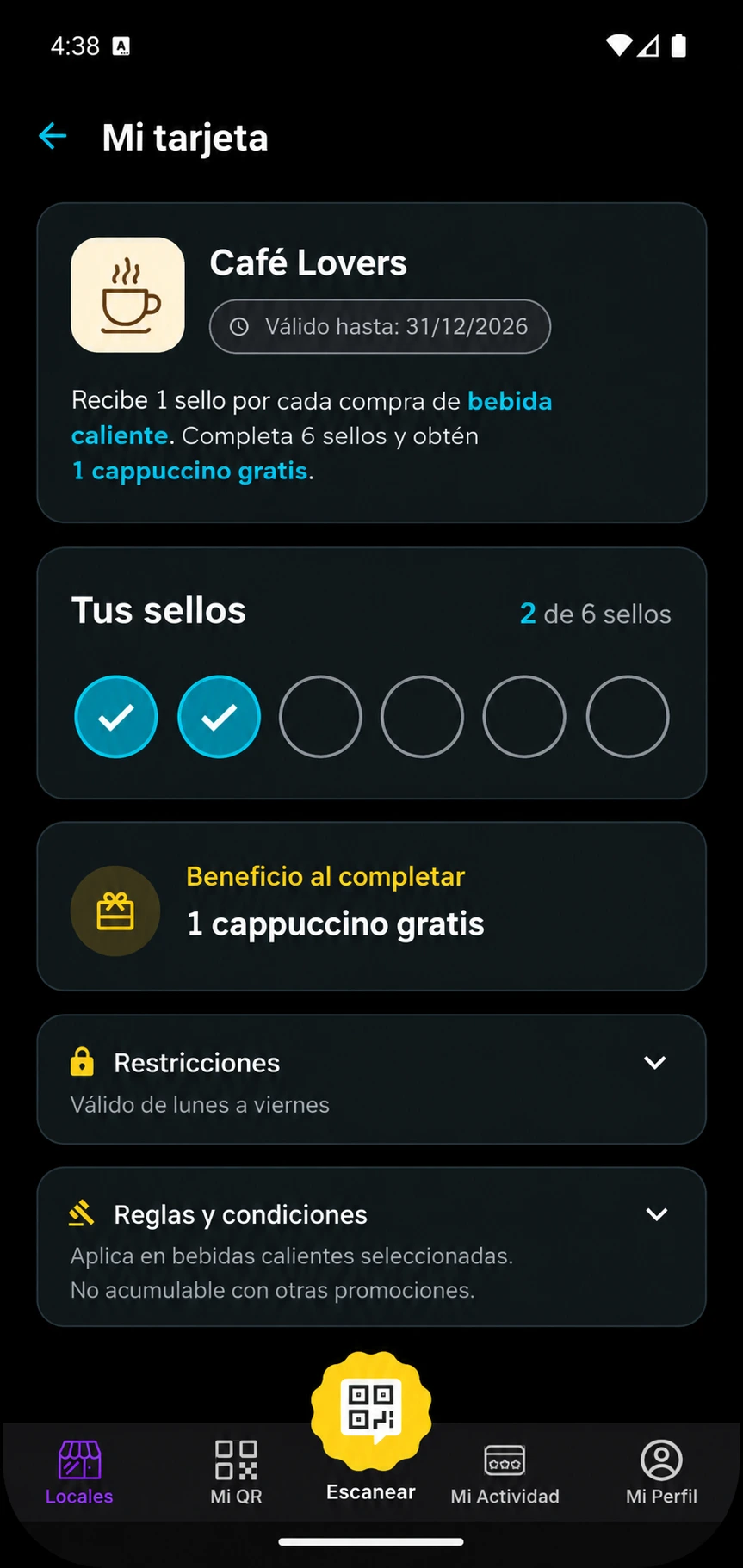 Detalle de una Tarjeta en Tampli
