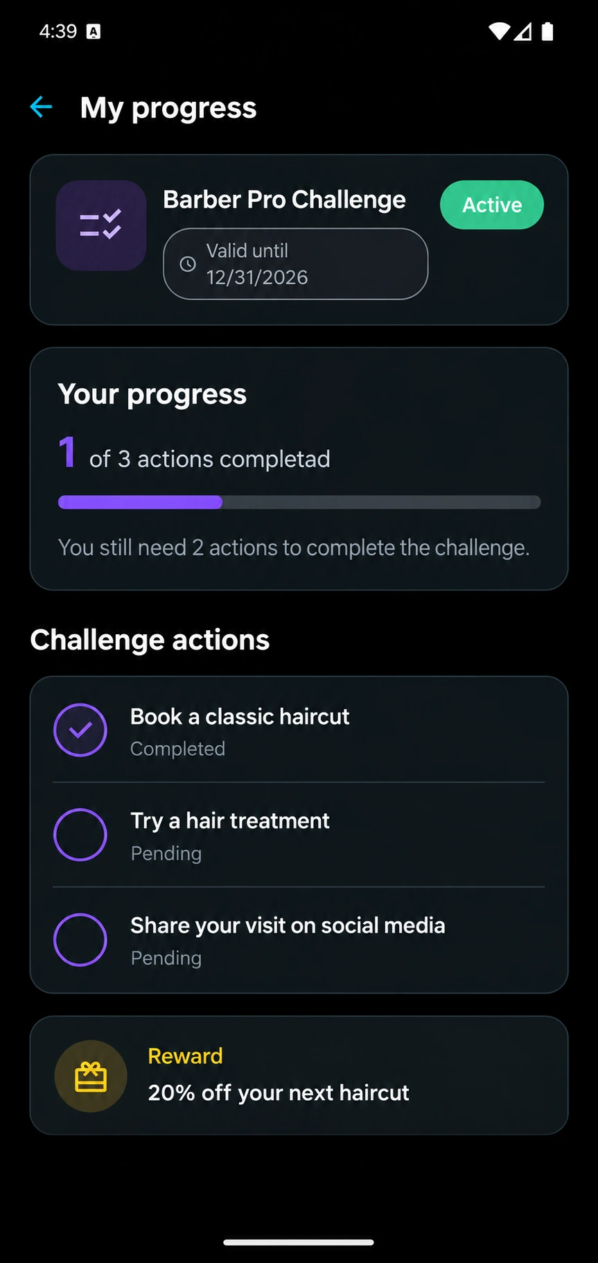 Tampli challenge detail