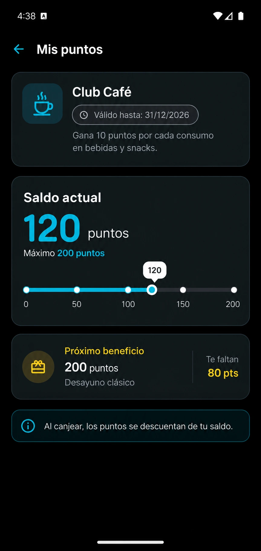 Detalle de un programa de Puntos en Tampli