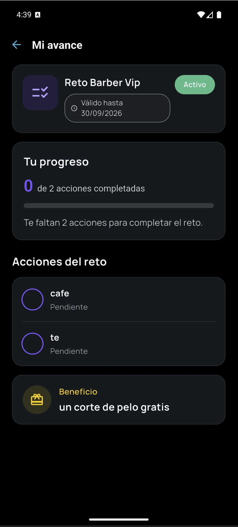 Progreso del cliente en Tampli